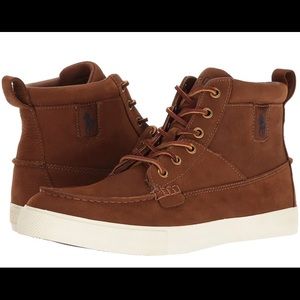 Polo Ralph Lauren Brown Leather High Top Shoes
